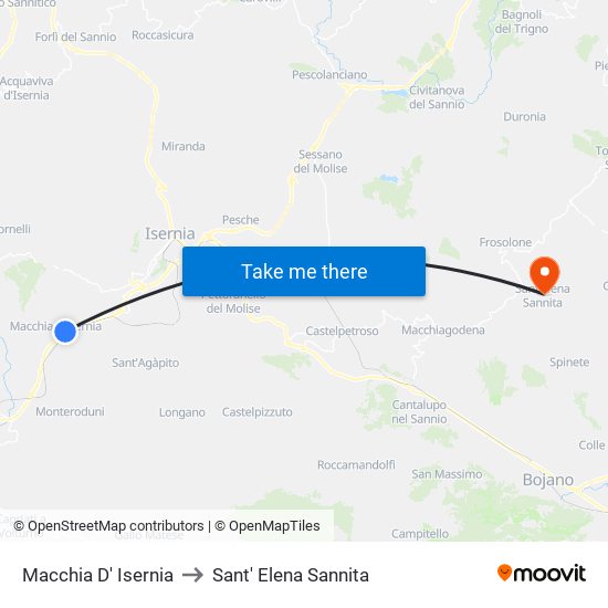 Macchia D' Isernia to Sant' Elena Sannita map