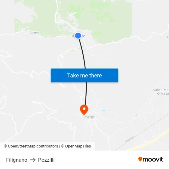 Filignano to Pozzilli map