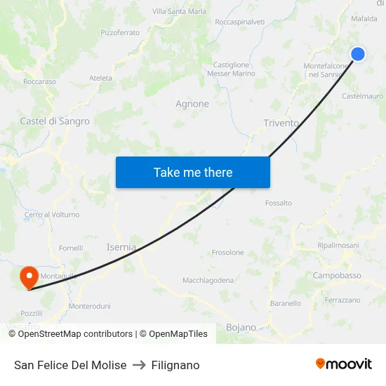 San Felice Del Molise to Filignano map