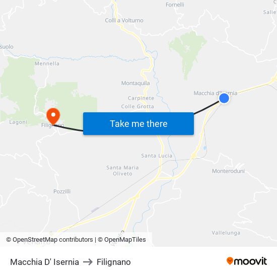 Macchia D' Isernia to Filignano map
