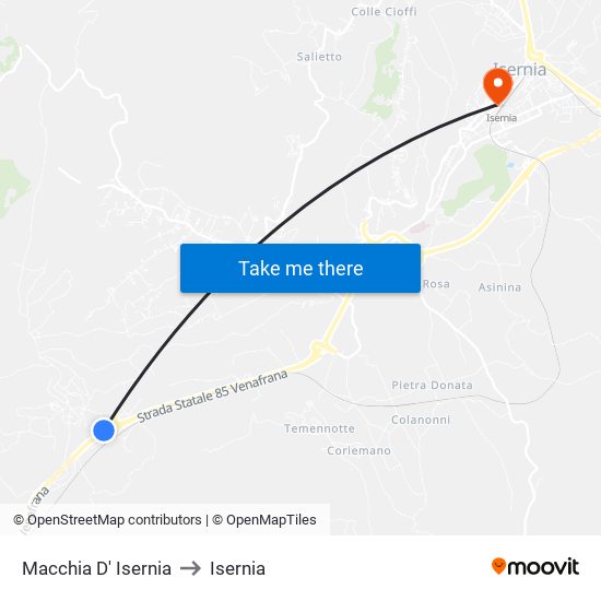 Macchia D' Isernia to Isernia map