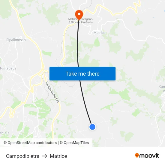 Campodipietra to Matrice map