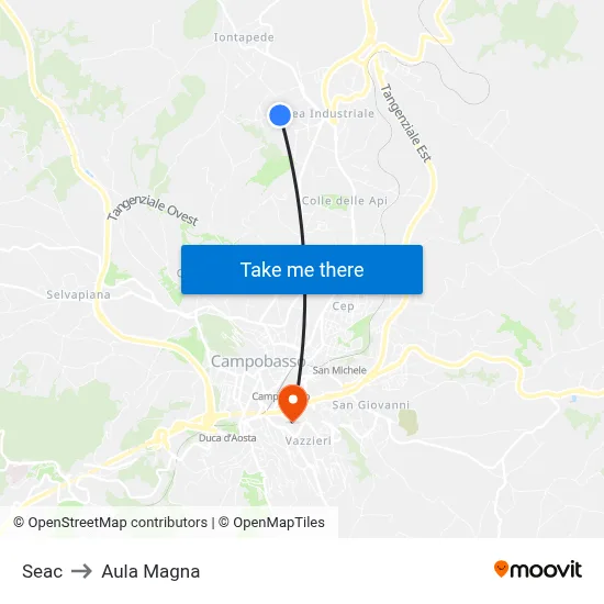 Seac to Magna Hall map