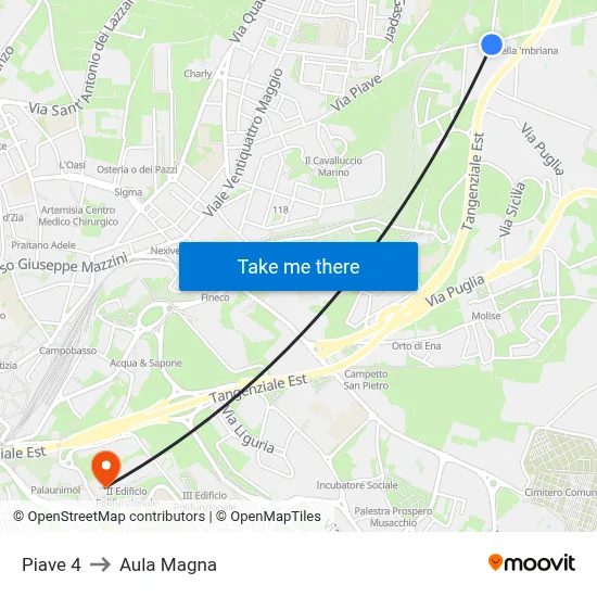 Piave 4 to Magna Hall map