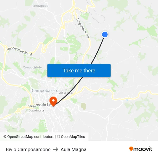 Bivio Camposarcone to Magna Hall map