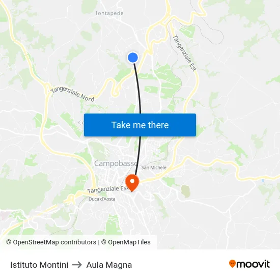 Istituto Montini to Magna Hall map