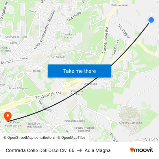 Contrada Colle Dell'Orso Civ. 66 to Magna Hall map