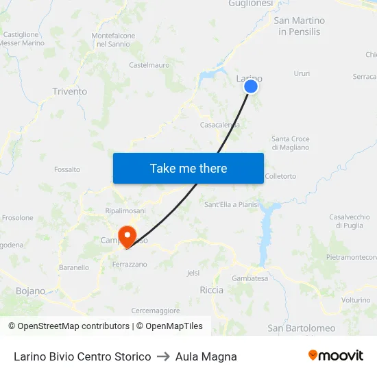 Larino Bivio Centro Storico to Magna Hall map