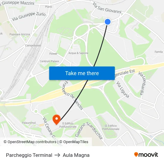 Terminal Parking to Magna Auditorium map