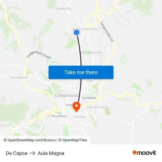 De Capoa to Aula Magna map