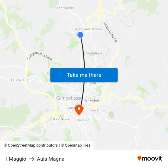 I Maggio to Aula Magna map