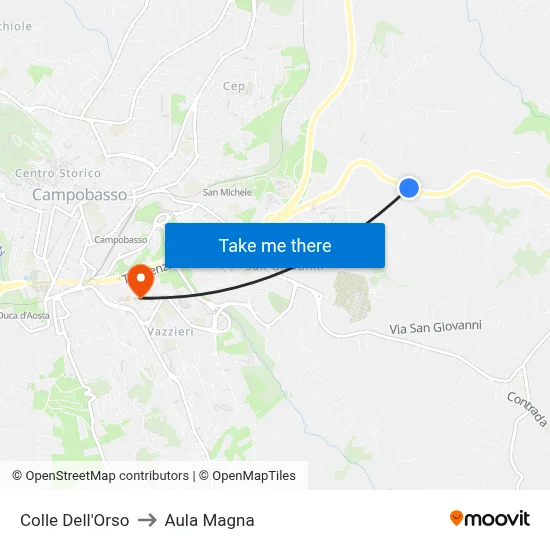 Colle Dell'Orso to Aula Magna map