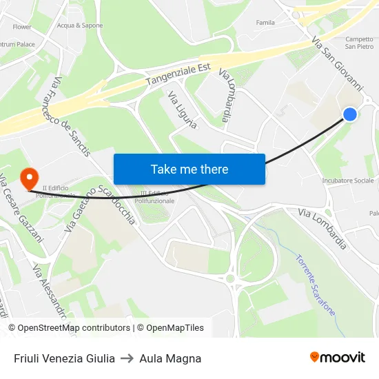 Friuli Venezia Giulia to Magna Auditorium map