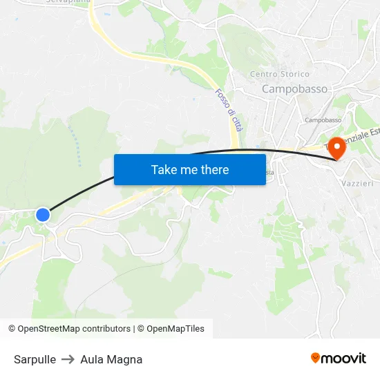 Sarpulle to Aula Magna map