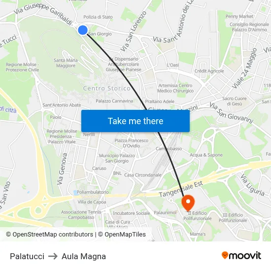Palatucci to Magna Auditorium map