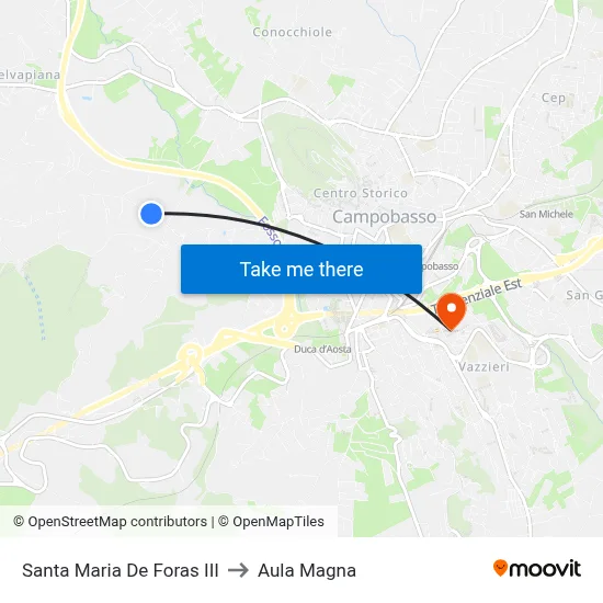 Santa Maria De Foras III to Magna Auditorium map