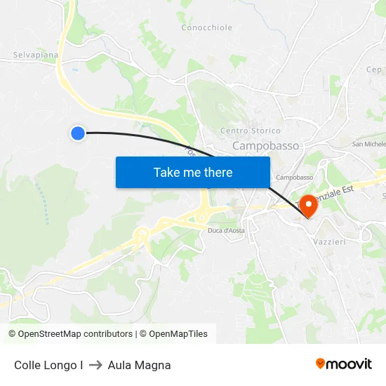 Colle Longo I to Magna Auditorium map
