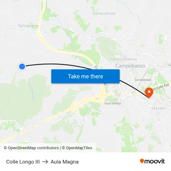 Colle Longo III to Magna Auditorium map