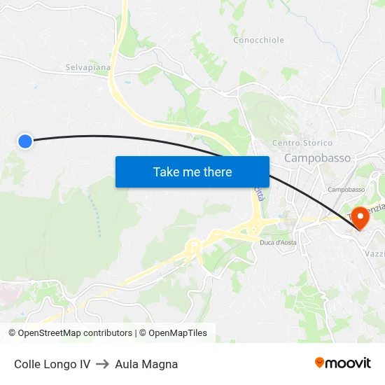 Colle Longo IV to Magna Auditorium map