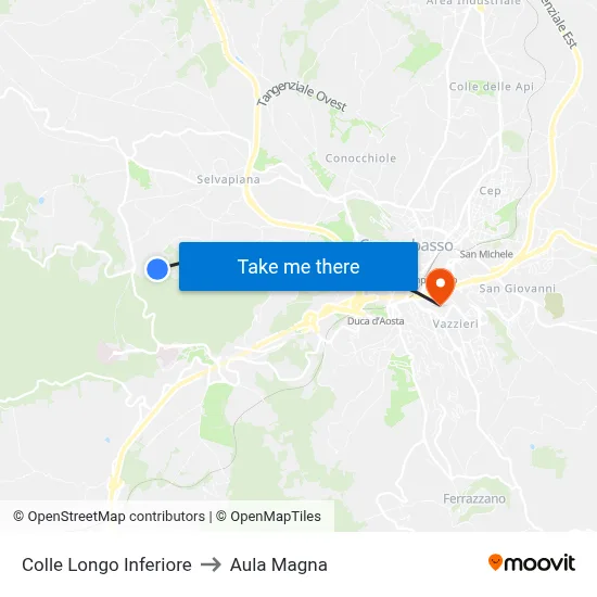 Lower Colle Longo to Magna Auditorium map