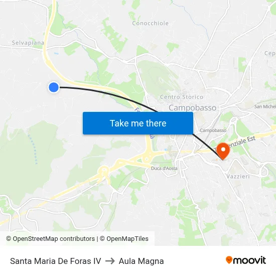 Santa Maria De Foras IV to Magna Auditorium map