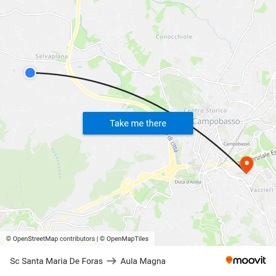 Sc Santa Maria De Foras to Aula Magna map