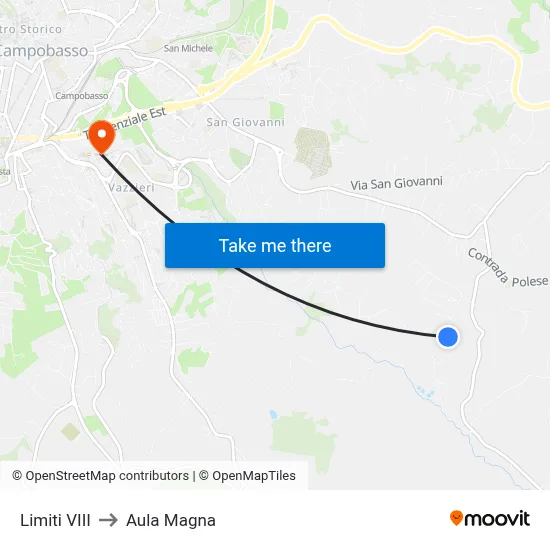 Limiti VIII to Magna Auditorium map