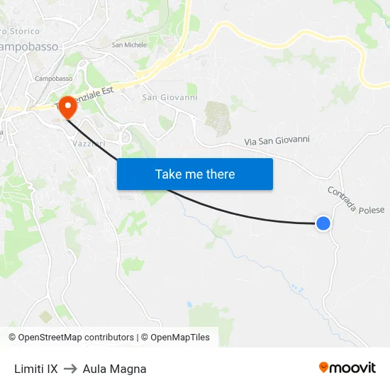 Limiti IX to Aula Magna map