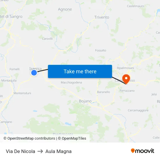 De Nicola Street to Magna Auditorium map