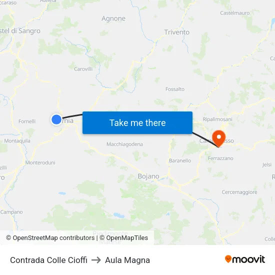 Colle Cioffi District to Magna Hall map