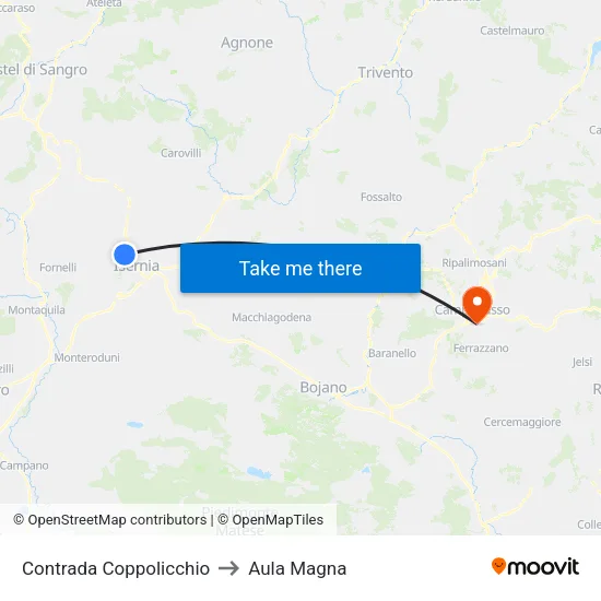 Coppolicchio District to Magna Auditorium map