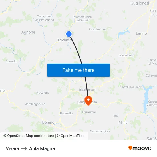 Vivara to Magna Hall map