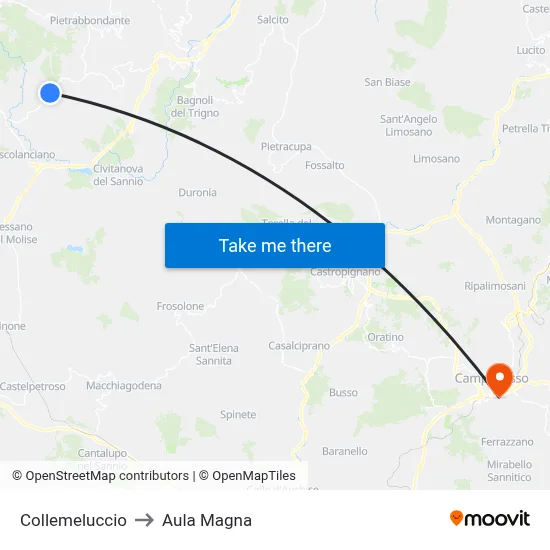 Collemeluccio to Magna Hall map