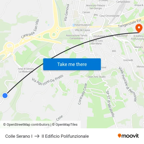 Colle Serano I to II Edificio Polifunzionale map