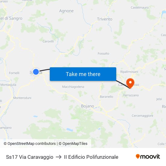 Ss17 Via Caravaggio to II Edificio Polifunzionale map