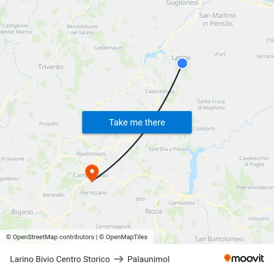 Larino Bivio Centro Storico to Palaunimol map