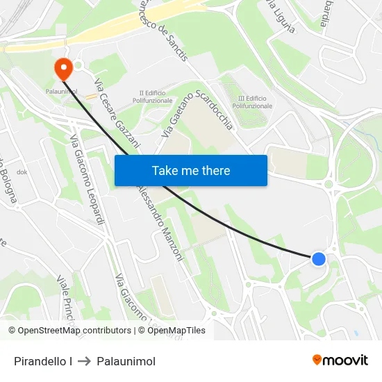 Pirandello I to Palaunimol map