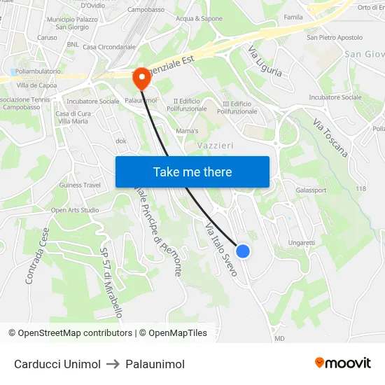 Carducci Unimol to Palaunimol map