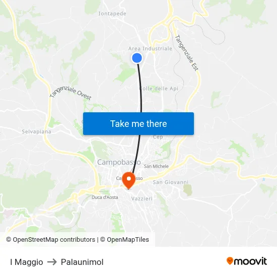 I Maggio to Palaunimol map