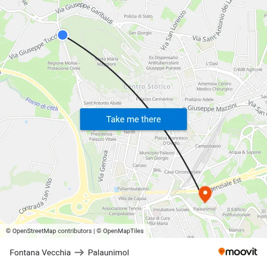 Old Fountain to Palaunimol map