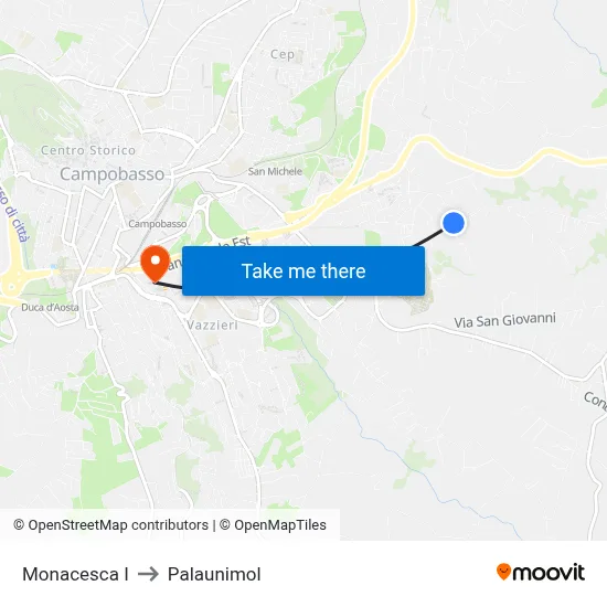 Monacesca I to Palaunimol map