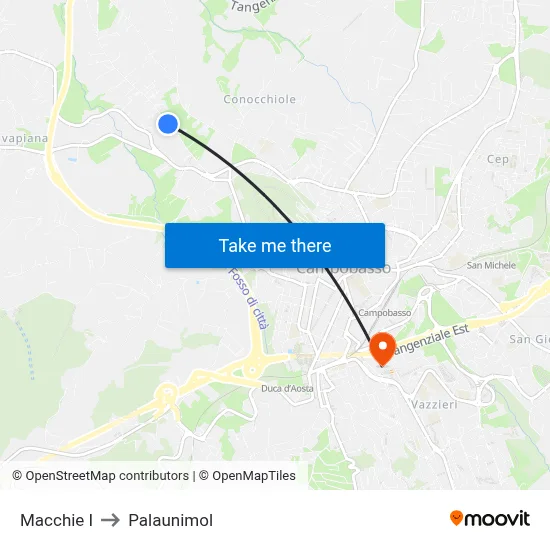 Macchie I to Palaunimol map