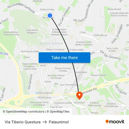 Tiberio Street Police Station to Palaunimol map