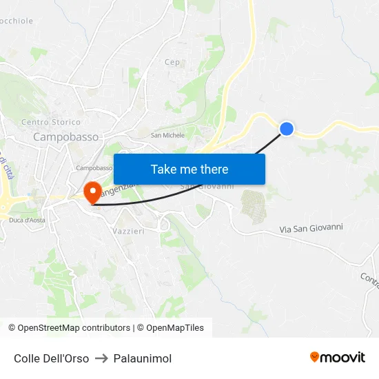 Colle Dell'Orso to Palaunimol map