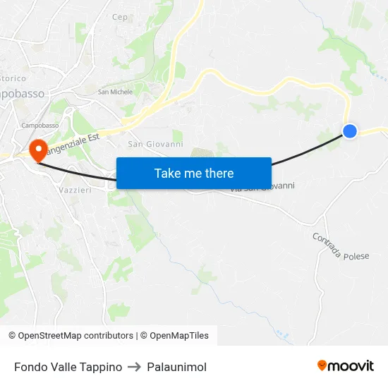 Fondo Valle Tappino to Palaunimol map