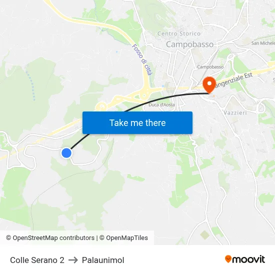 Colle Serano 2 to Palaunimol map