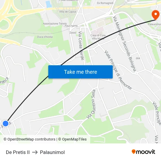 De Pretis II to Palaunimol map