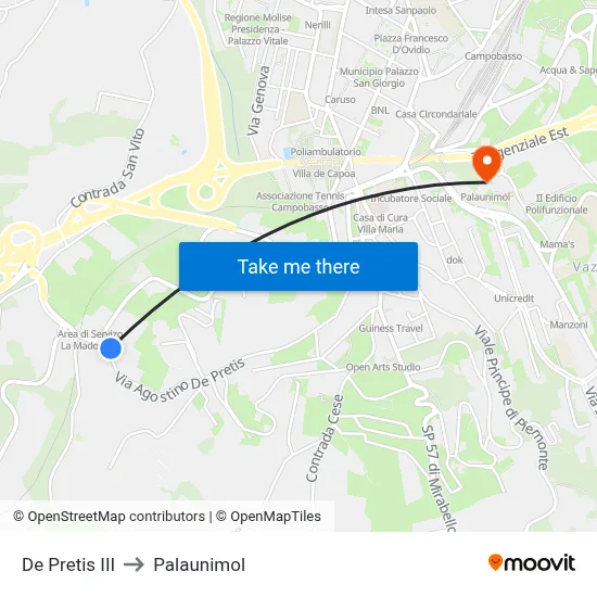 De Pretis III to Palaunimol map