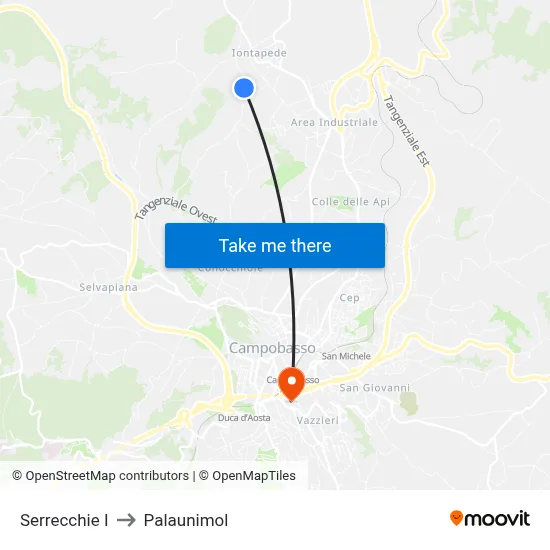 Serrecchie I to Palaunimol map
