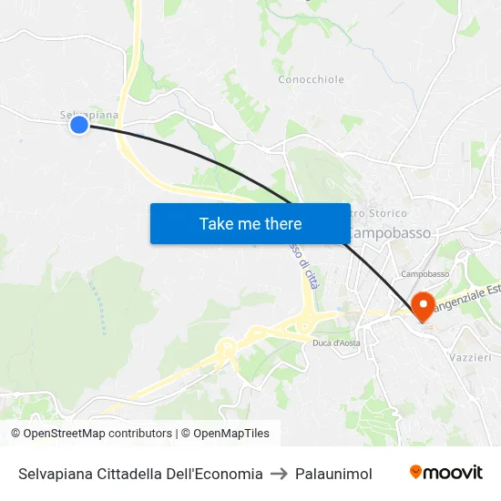 Selvapiana Cittadella Dell'Economia to Palaunimol map